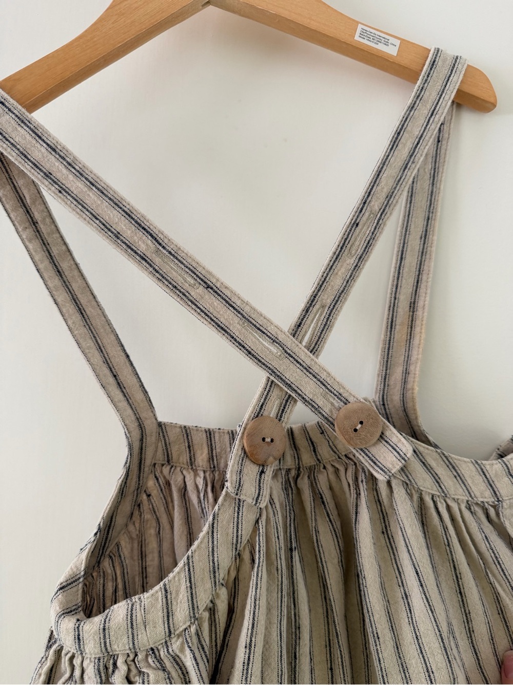 SOOR PLOOM Eloise Linen and Cotton Striped Suspender Dress | Ecru - Picture 8 of 13